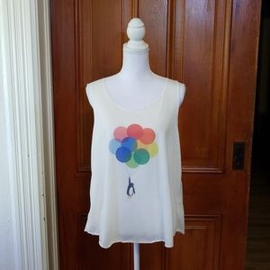 SIDECCA PEGUIN FLYING AWAY W/ BALLOONS ART